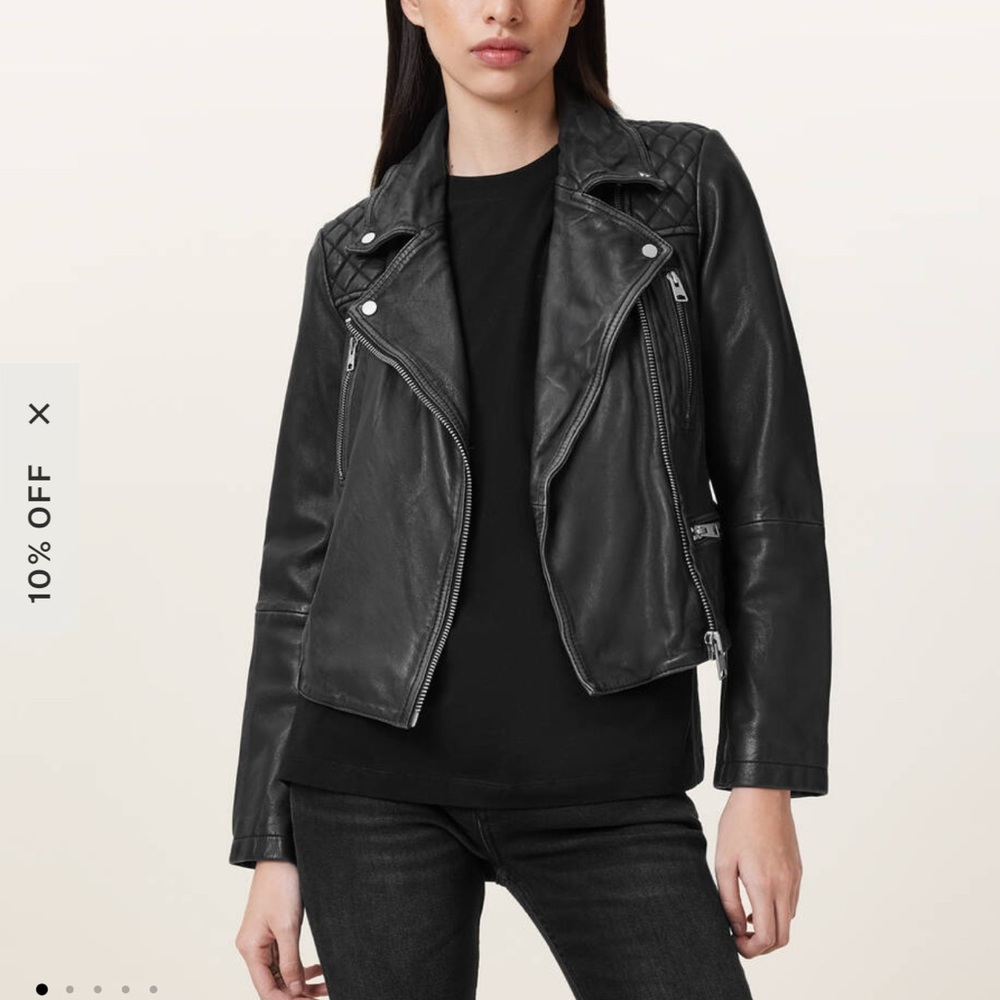 NEW! ALL SAINTS Cargo Distressed Leather Biker Jacket SIZE S